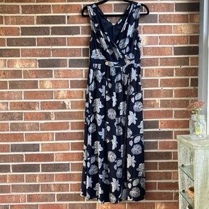 Roxy Tropical Black Tank Wrap dress with pockets Size Medium